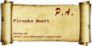 Piroska Anett névjegykártya